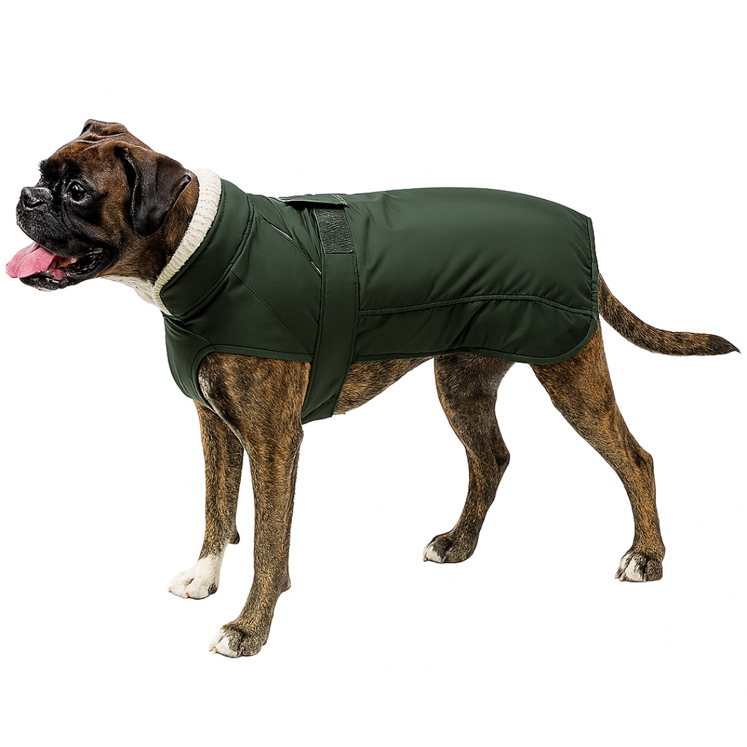 NEW – JetDry Waterproof Warm Dog Coat - Dark Green/Grey