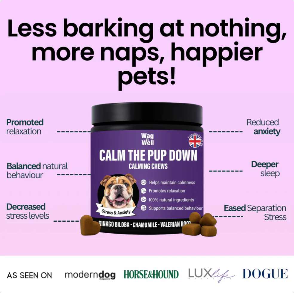 PetJet x WagnWell: Calm The Pup Down - 100 Calming Chews Treats