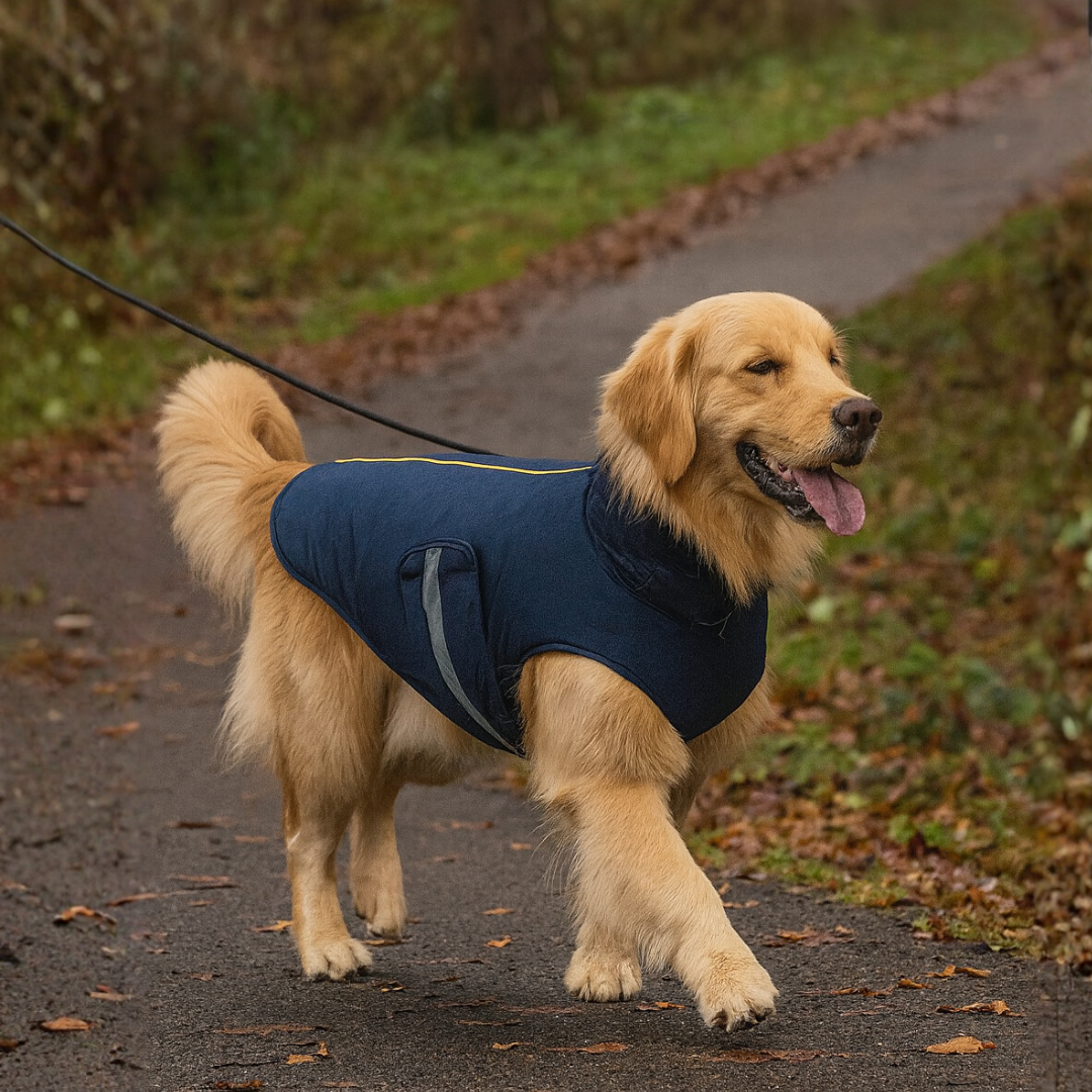 Navy Waterproof Dog Coat