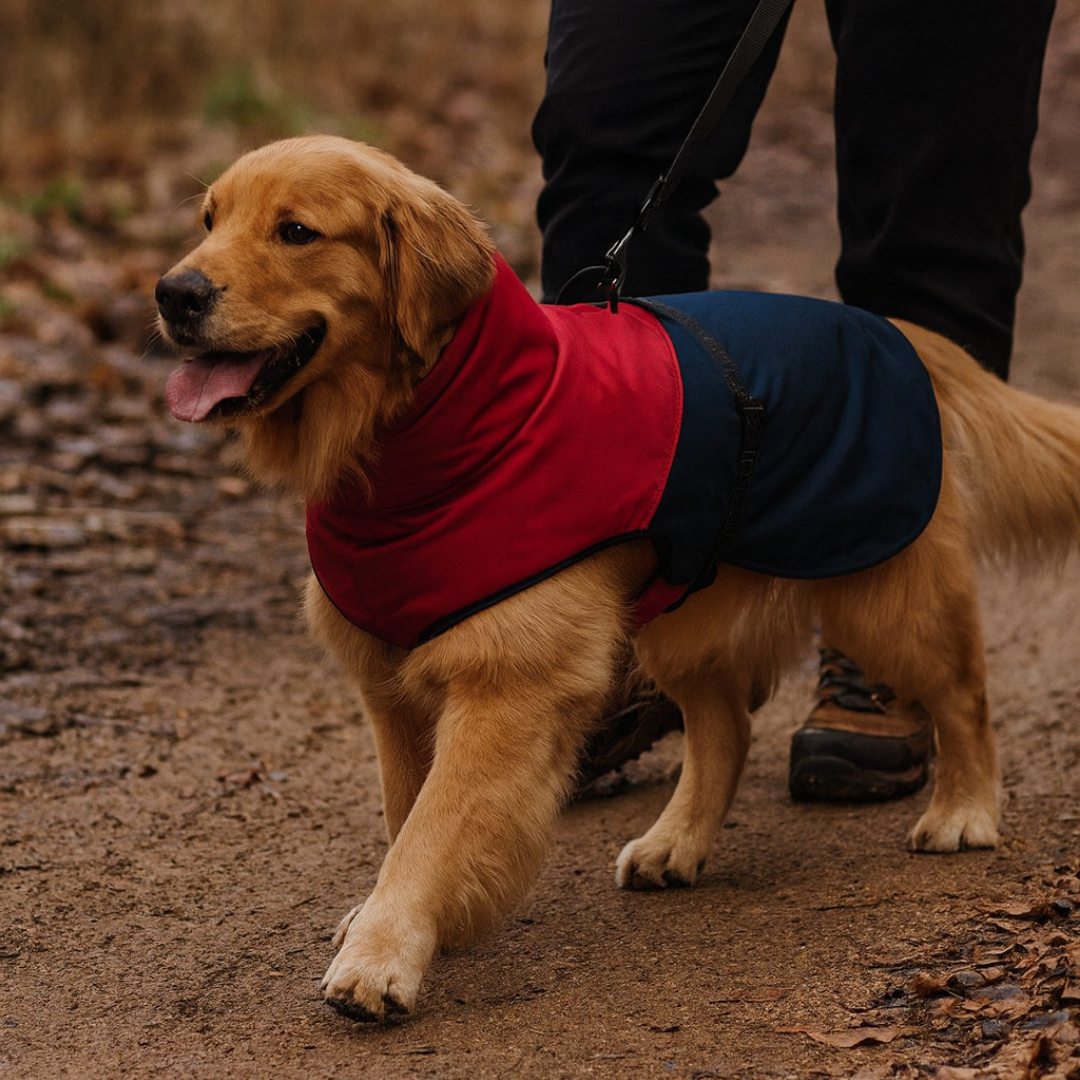 Red/Blue Waterproof Dog Coat