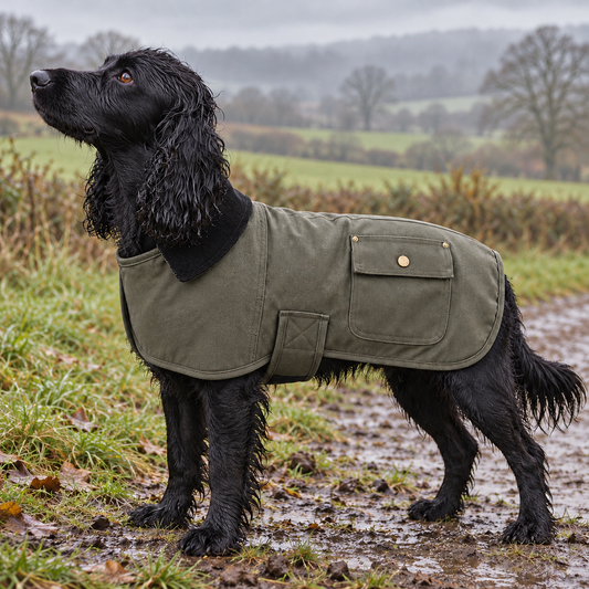 Waterproof Country Dog Coat - Olive Green