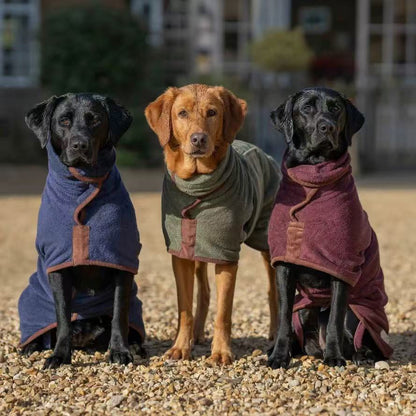 Tragbares Hundebadetuch zum Trocknen – Waldgrün/Orange