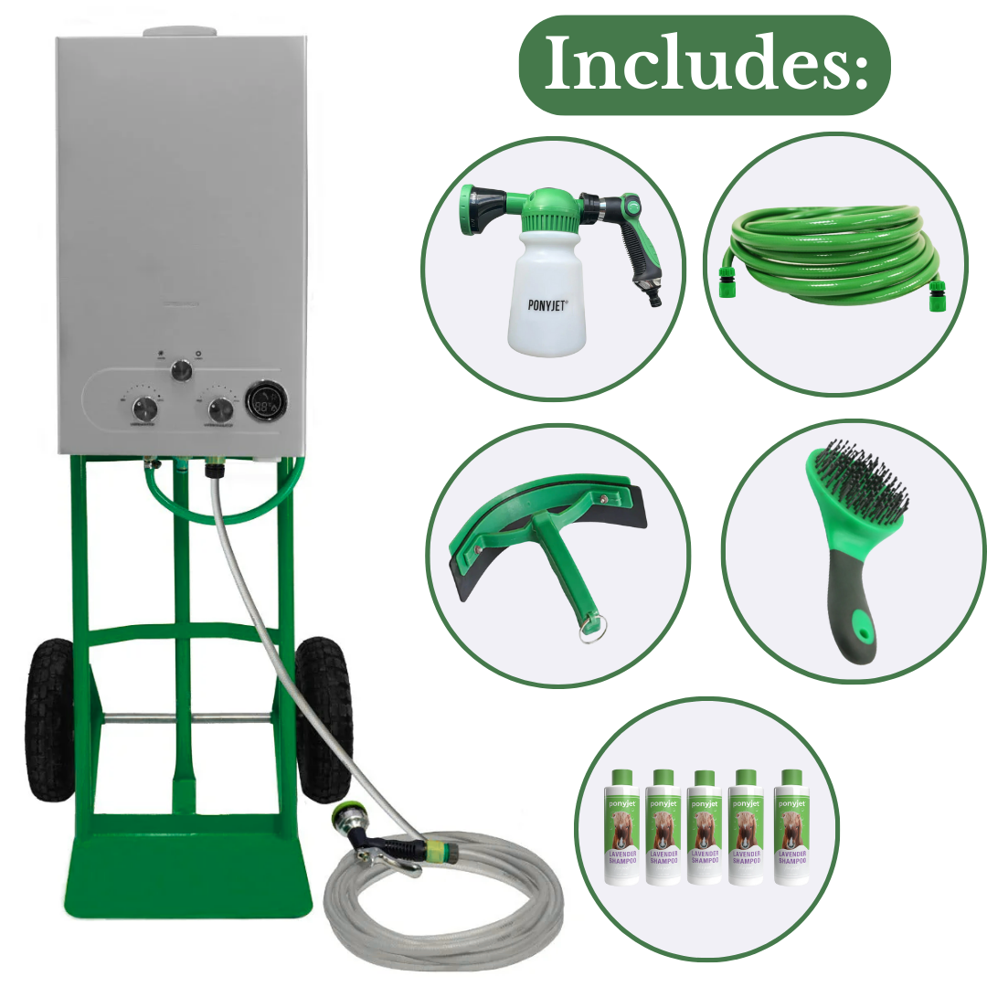 Premium Gas Hot Horse Shower Kit | Portable 18L