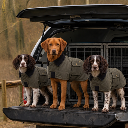 Waterproof Country Dog Coat - Olive Green