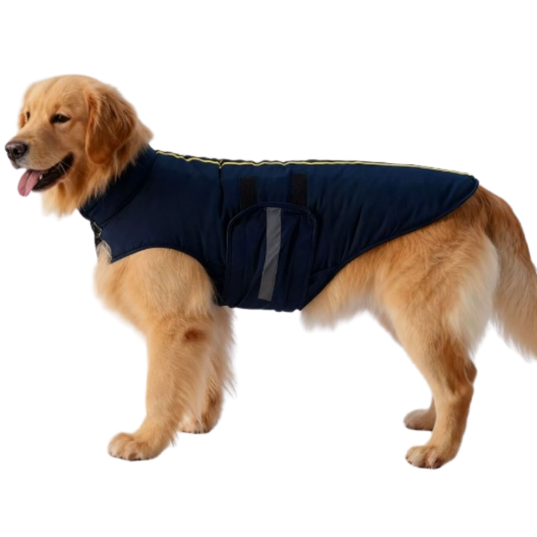 Navy Waterproof Dog Coat