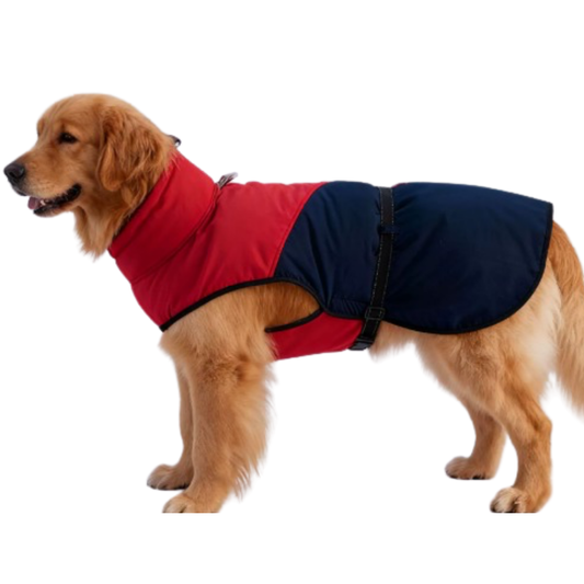 Red/Blue Waterproof Dog Coat