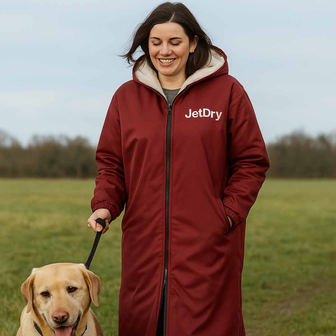 NEW – JetDry Waterproof Warm Coat - Burgundy/Grey